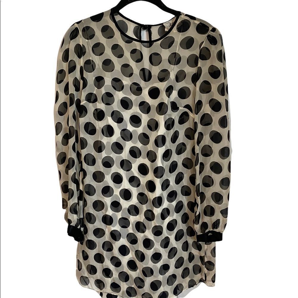 Milly of New York Polka Dot silk sheer layered Dress